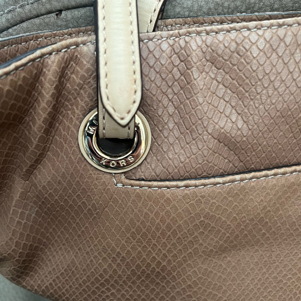 Michael Kors Brown Textured Shoulder Bag